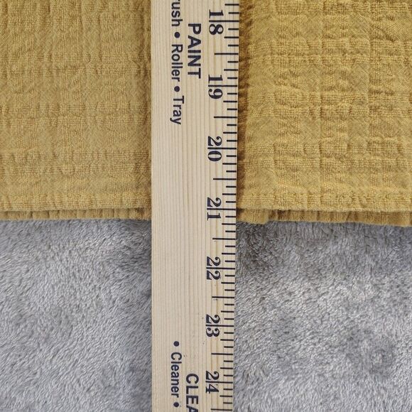 Easel Womens M Mustard Yellow Crinkle Cotton Batwing Eyelet Fabric Sleeve Blouse - Picture 4 of 12